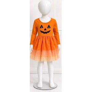 Old Navy Pumpkin Halloween Tutu Dress Girls 18-24M Orange Jack-O-Lantern Costume